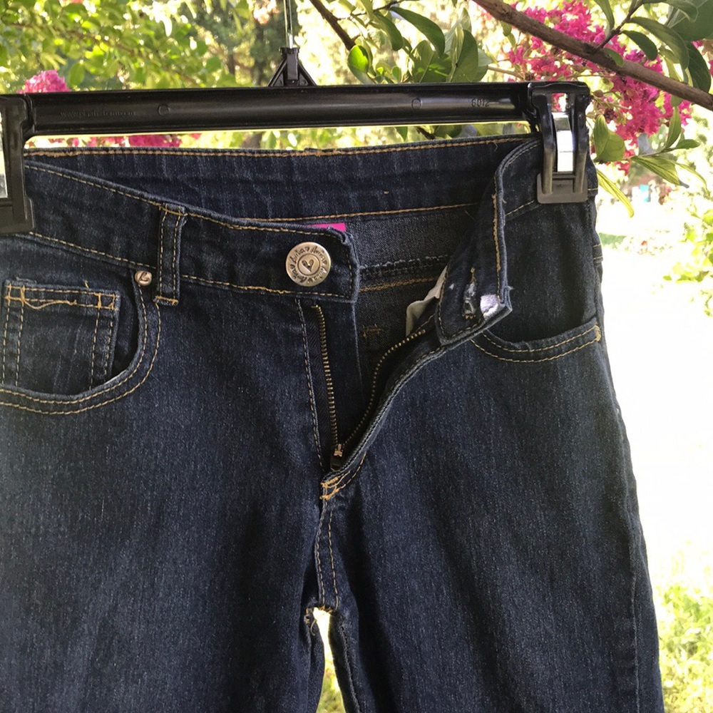 Aviva Girls Skinny Straight Leg Denim Blue Jeans 8
